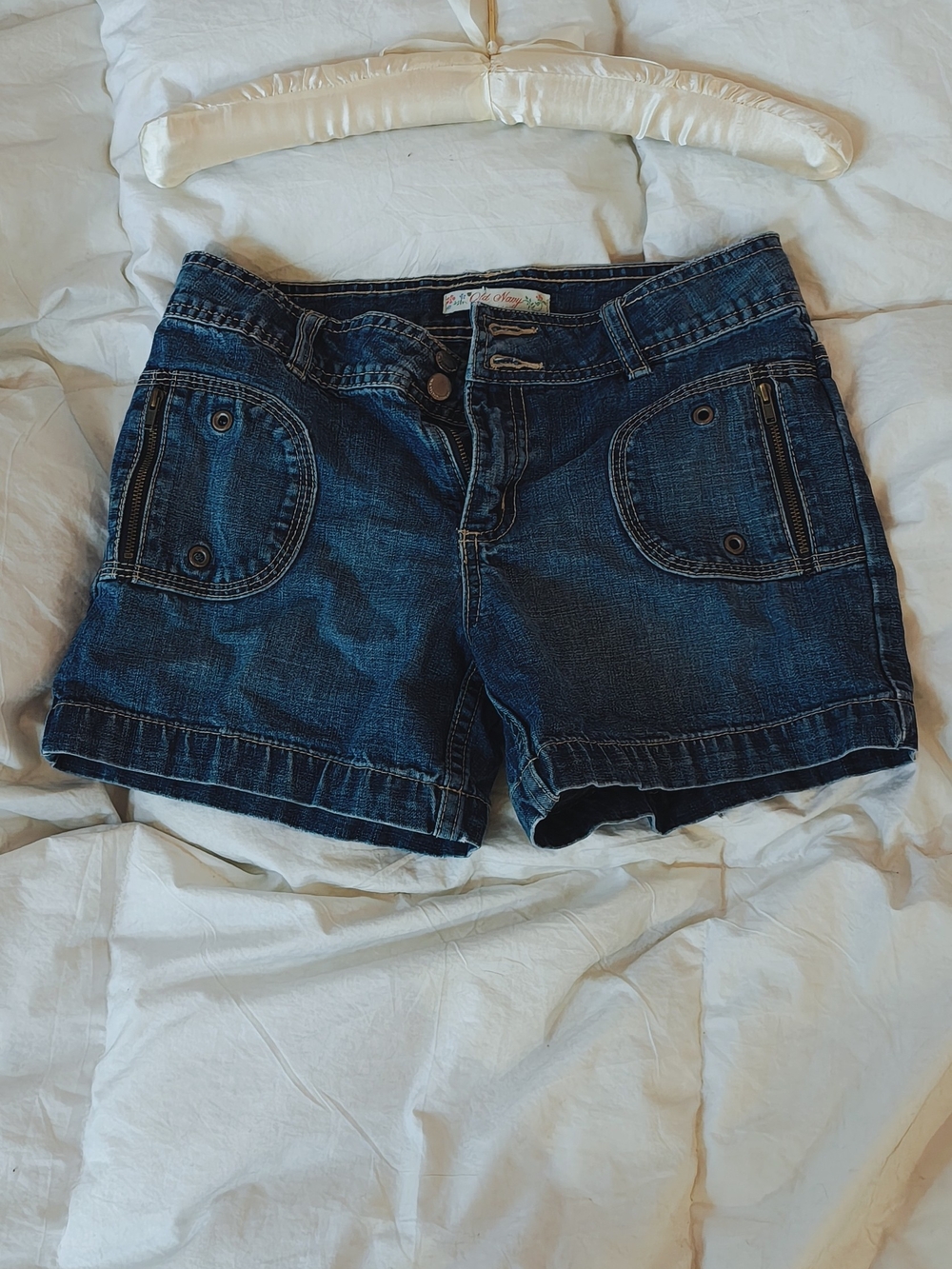 Old Navy Dark Blue Denim Cargo-Style Shorts